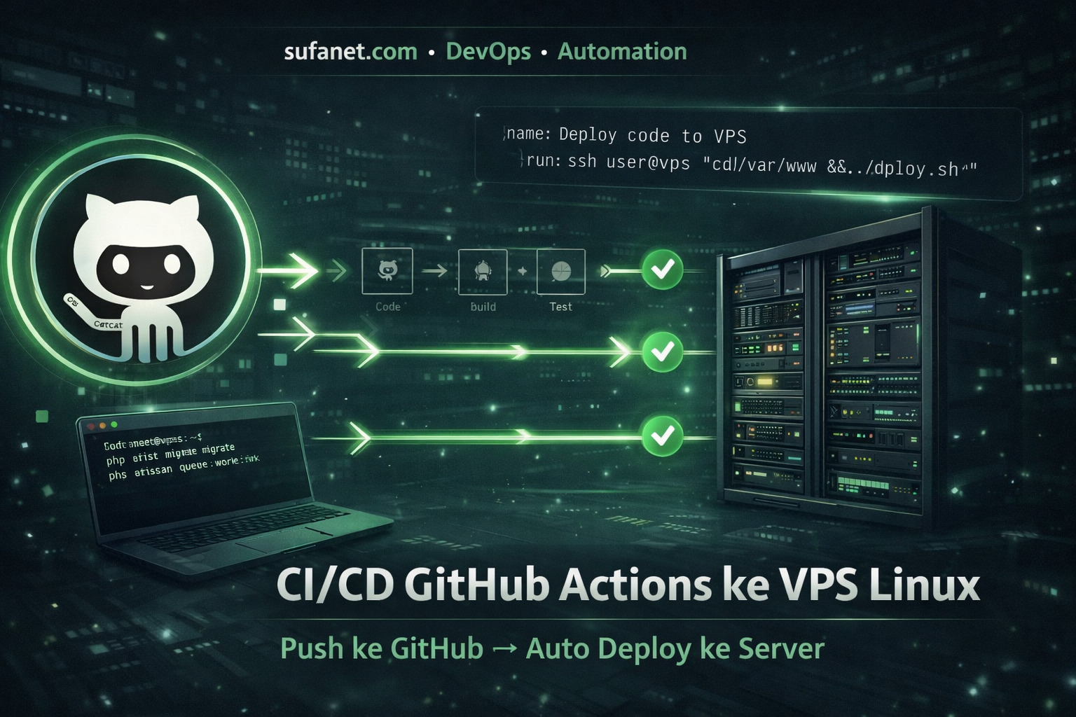 Cara Setup CI/CD Pipeline dengan GitHub Actions untuk Auto Deploy ke VPS Linux