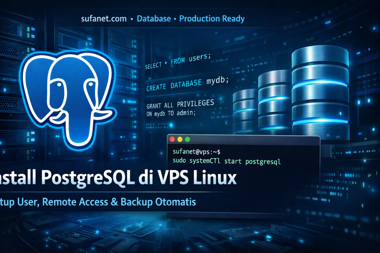 Cara Install dan Konfigurasi PostgreSQL di VPS Linux (Production Ready)