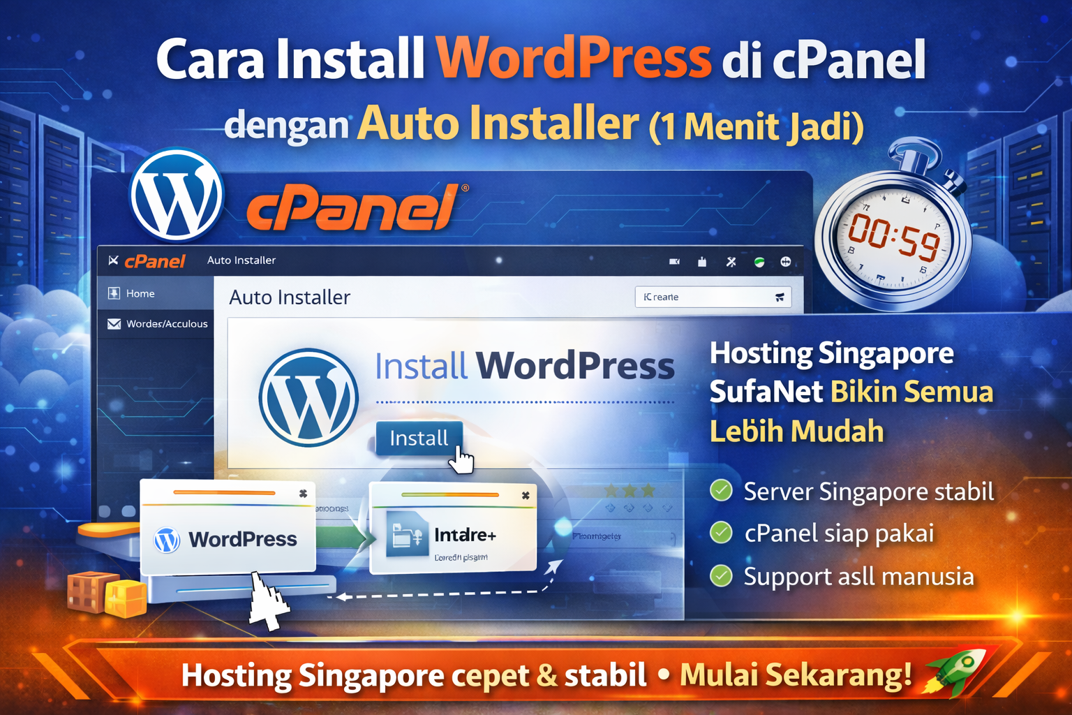 Cara Install WordPress di cPanel dengan Auto Installer (1 Menit Jadi)