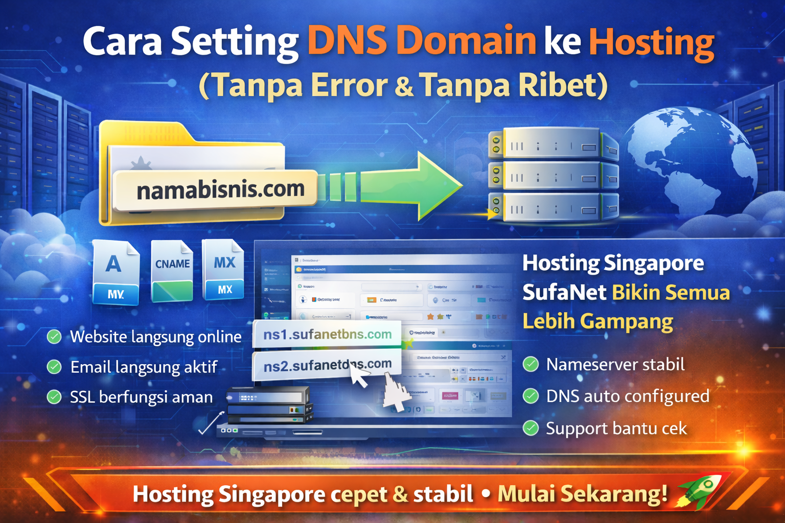 Cara Setting DNS Domain ke Hosting (Panduan Lengkap untuk Pemula)