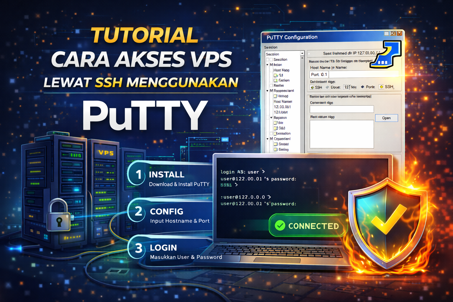 Tutorial Cara Akses VPS lewat SSH menggunakan PuTTY — Panduan Lengkap untuk Pemula